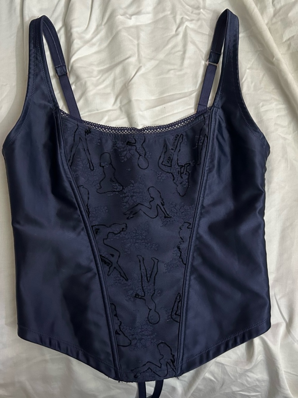 Savage X Fenty Corset Womens XL Navy Blue/Purple Bustier Lingerie